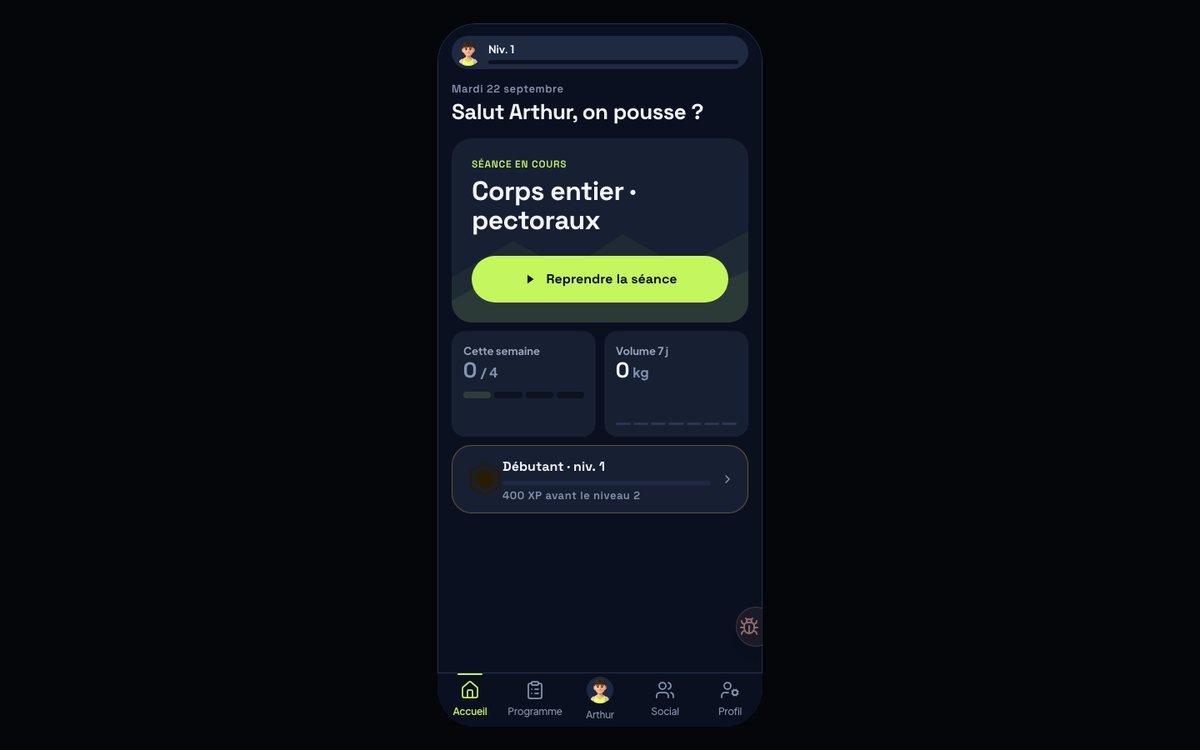 Aperçu de l'application Ascent