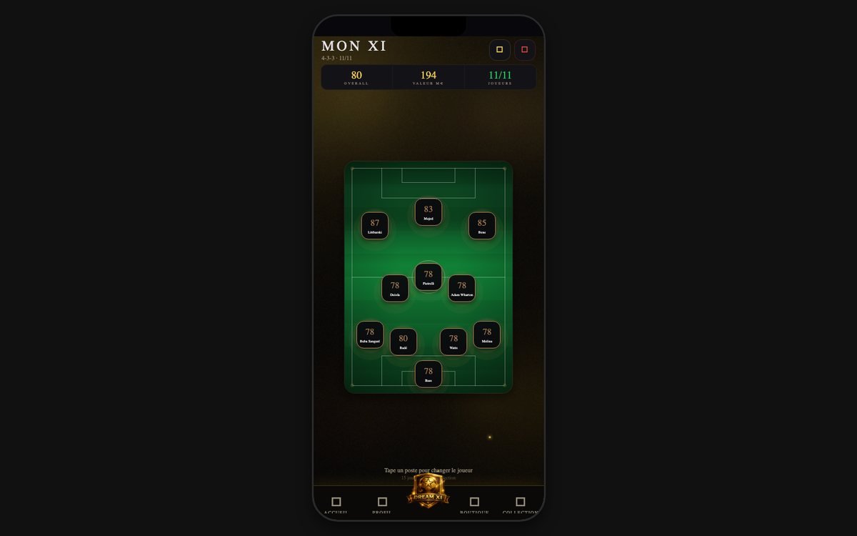 Aperçu de l'application Dream XI